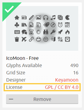 IcoMoon：アイコンパック