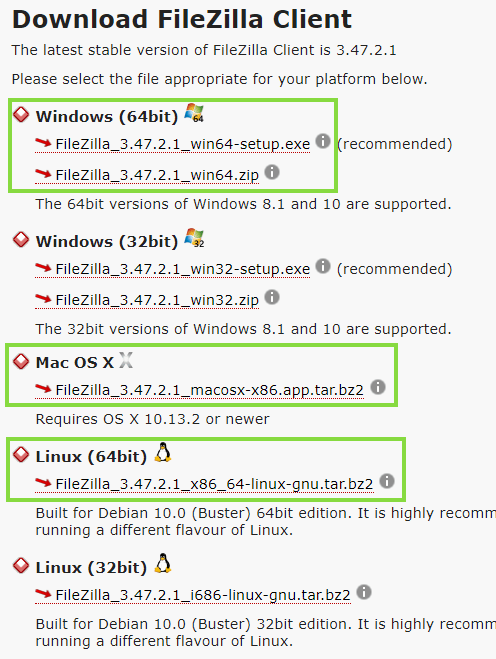 FileZilla ダウンロード